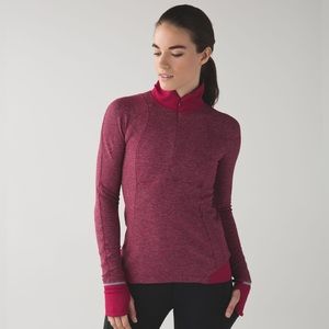 Like New! Lululemon” Runderful 1/2 Zip Pullover In Heathered Berry Rumble Sz 12